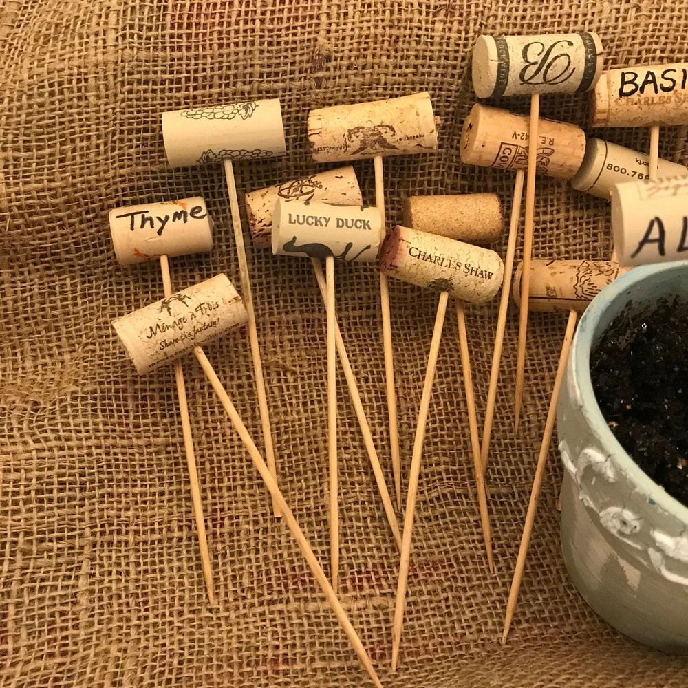 Plant‎ Markers, Herb Labels, Garden Seed Markers, Cute Plant Labels, Set of Five